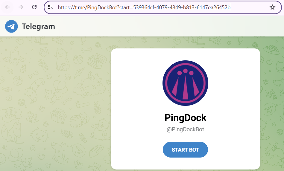Telegram link opened in browser